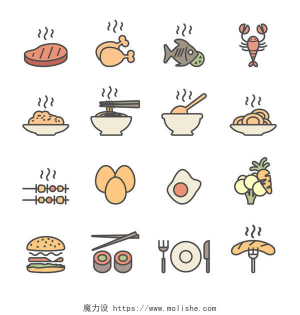食物的图标插画
